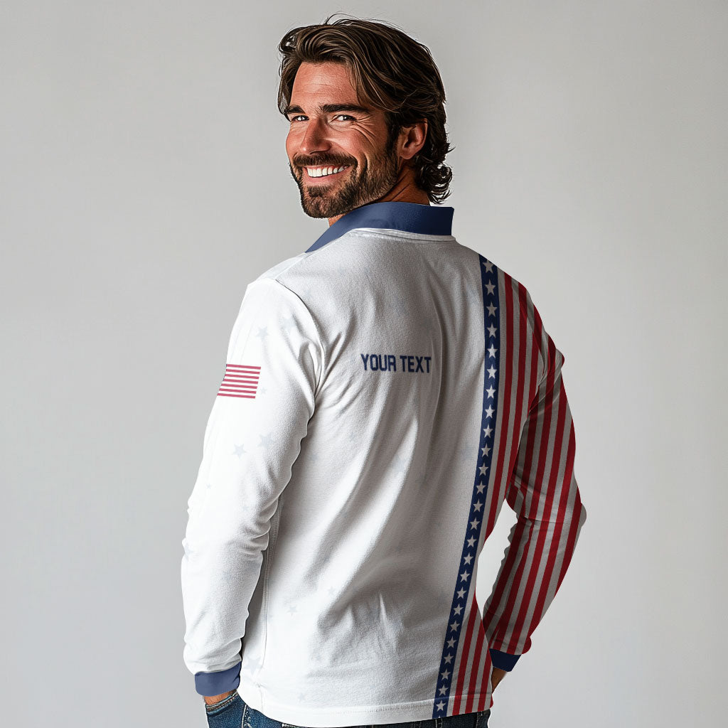 Personalized Soccer USA Est 1913 Long Sleeve Polo Shirt Patriotic United States