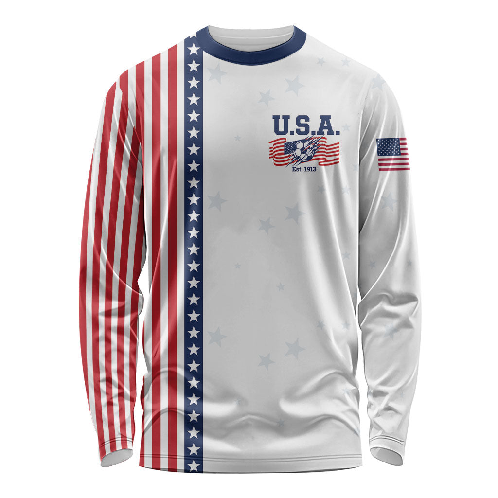 Personalized Soccer USA Est 1913 Long Sleeve Shirt Patriotic United States