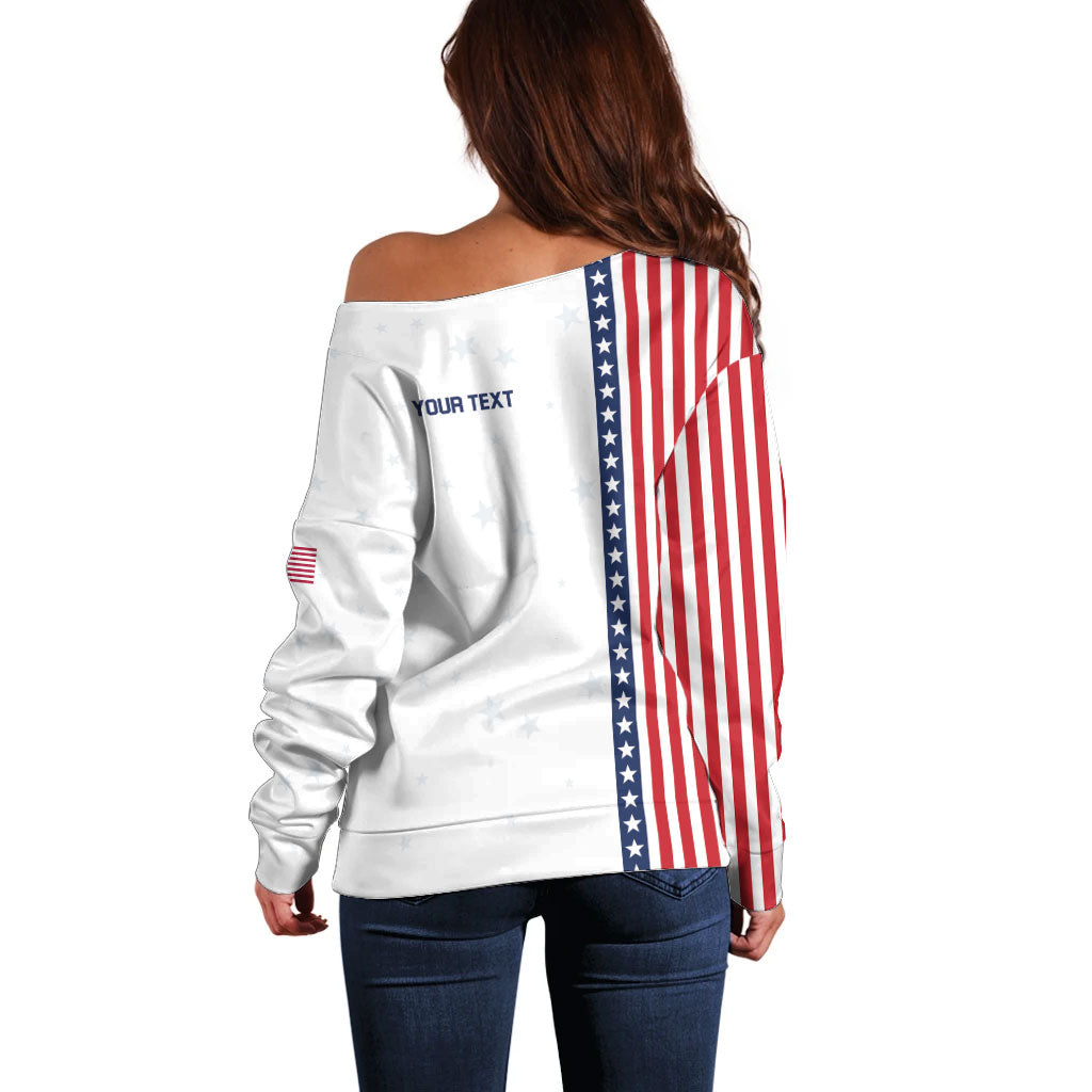 Personalized Soccer USA Est 1913 Off Shoulder Sweater Patriotic United States