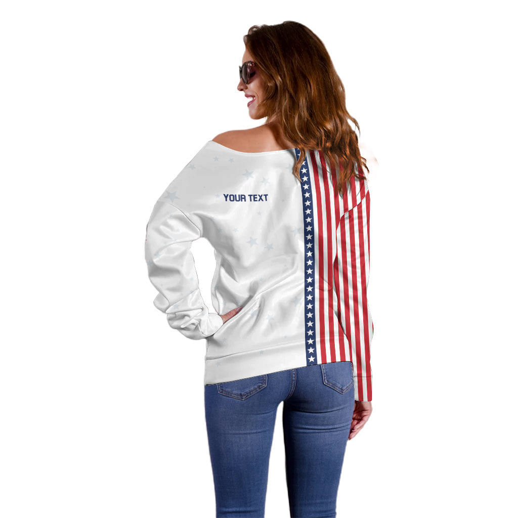 Personalized Soccer USA Est 1913 Off Shoulder Sweater Patriotic United States