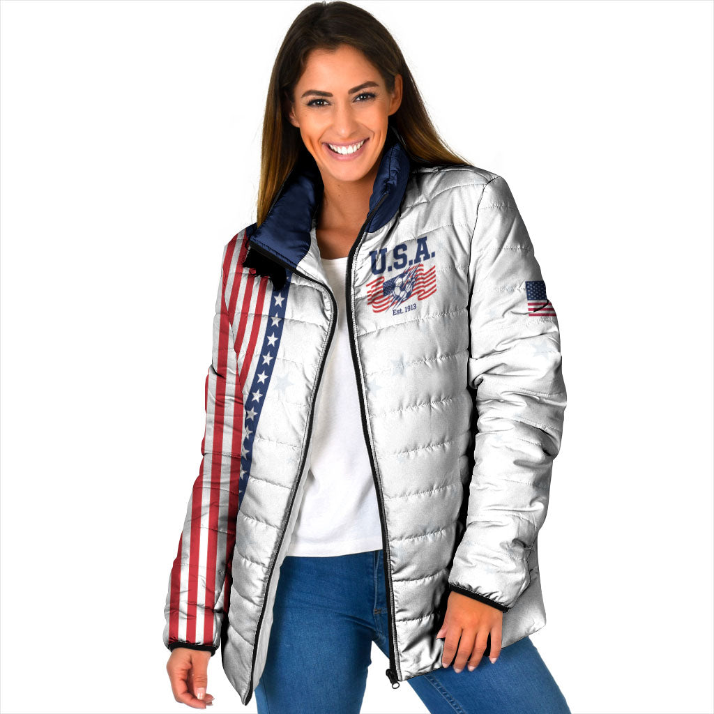 Personalized Soccer USA Est 1913 Padded Jacket Patriotic United States