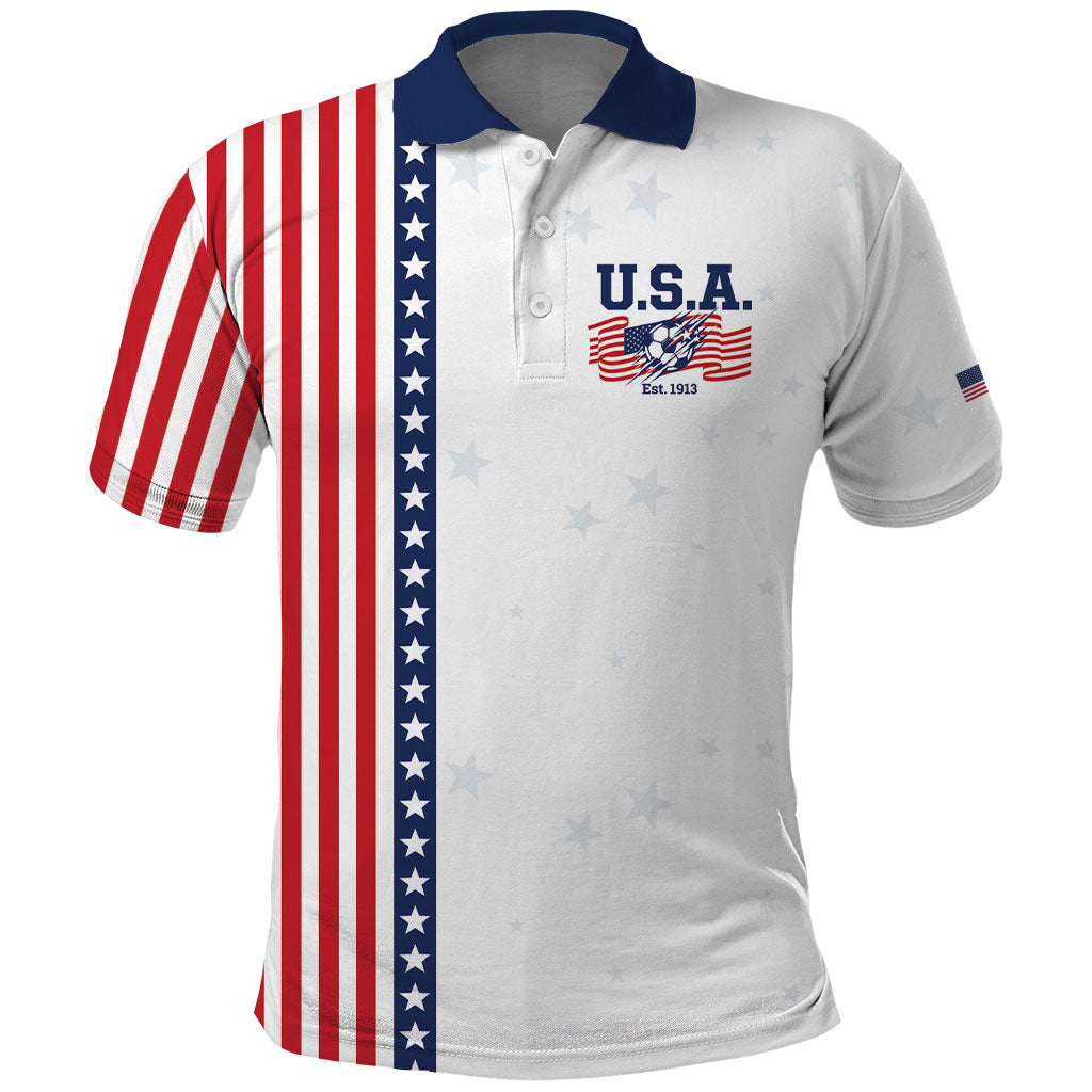 Personalized Soccer USA Est 1913 Polo Shirt Patriotic United States