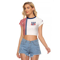 Personalized Soccer USA Est 1913 Raglan Cropped T Shirt Patriotic United States