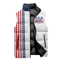 Personalized Soccer USA Est 1913 Sleeveless Puffer Jacket Patriotic United States