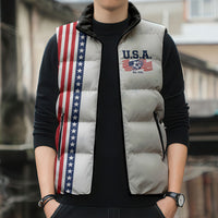 Personalized Soccer USA Est 1913 Sleeveless Puffer Jacket Patriotic United States