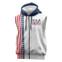 Personalized Soccer USA Est 1913 Sleeveless Zip Hoodie Patriotic United States