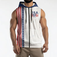 Personalized Soccer USA Est 1913 Sleeveless Zip Hoodie Patriotic United States