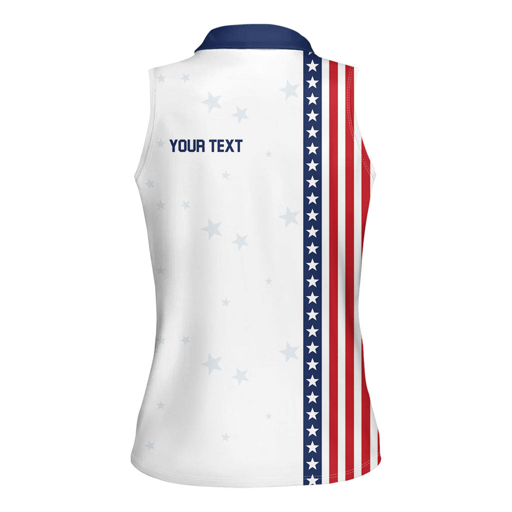 Personalized Soccer USA Est 1913 Women Sleeveless Polo Shirt Patriotic United States