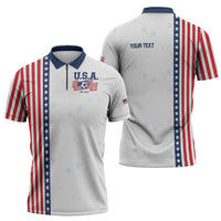 Personalized Soccer USA Est 1913 Zipper Polo Shirt Patriotic United States