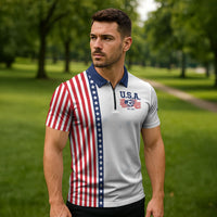 Personalized Soccer USA Est 1913 Zipper Polo Shirt Patriotic United States