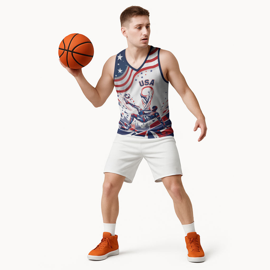 Personalized Soccer USA Basketball Jersey US Dynamic Stylized