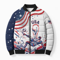 Personalized Soccer USA Bomber Puffer Jacket US Dynamic Stylized