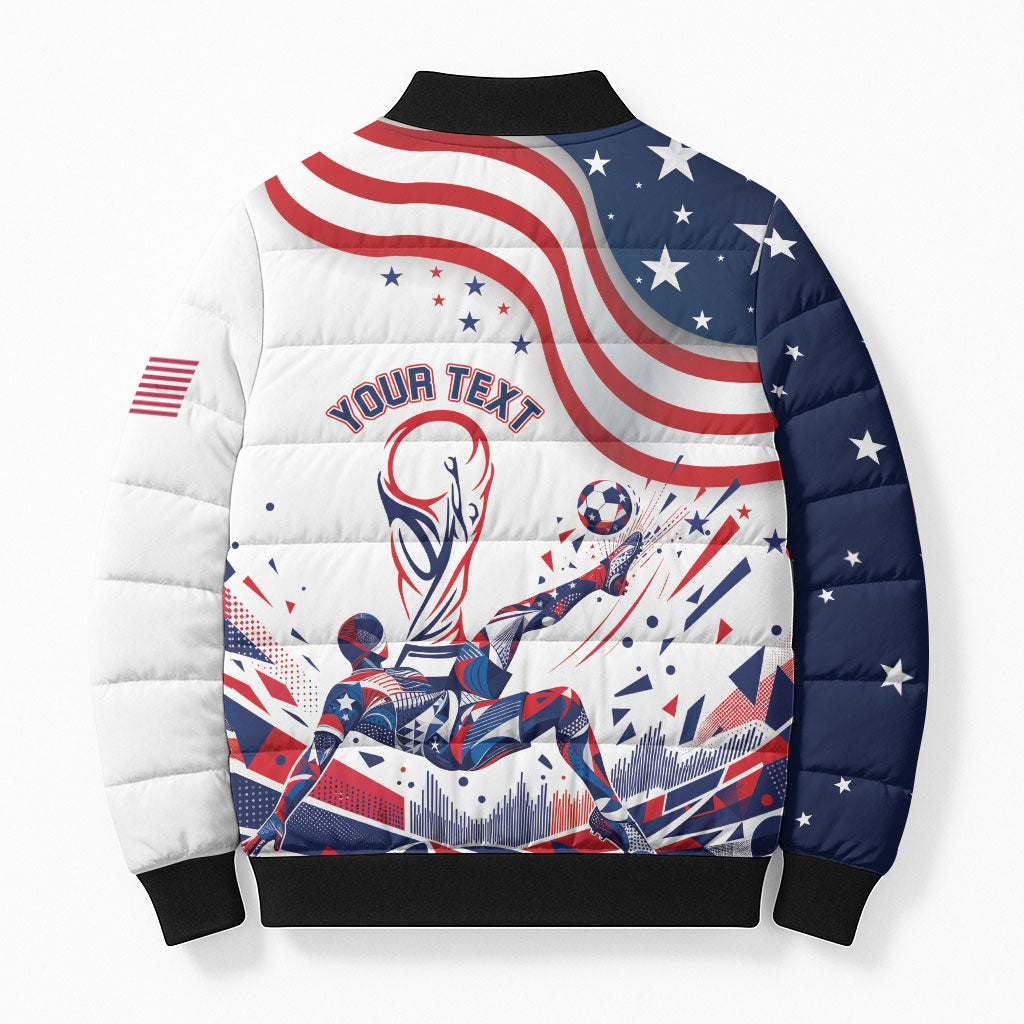 Personalized Soccer USA Bomber Puffer Jacket US Dynamic Stylized