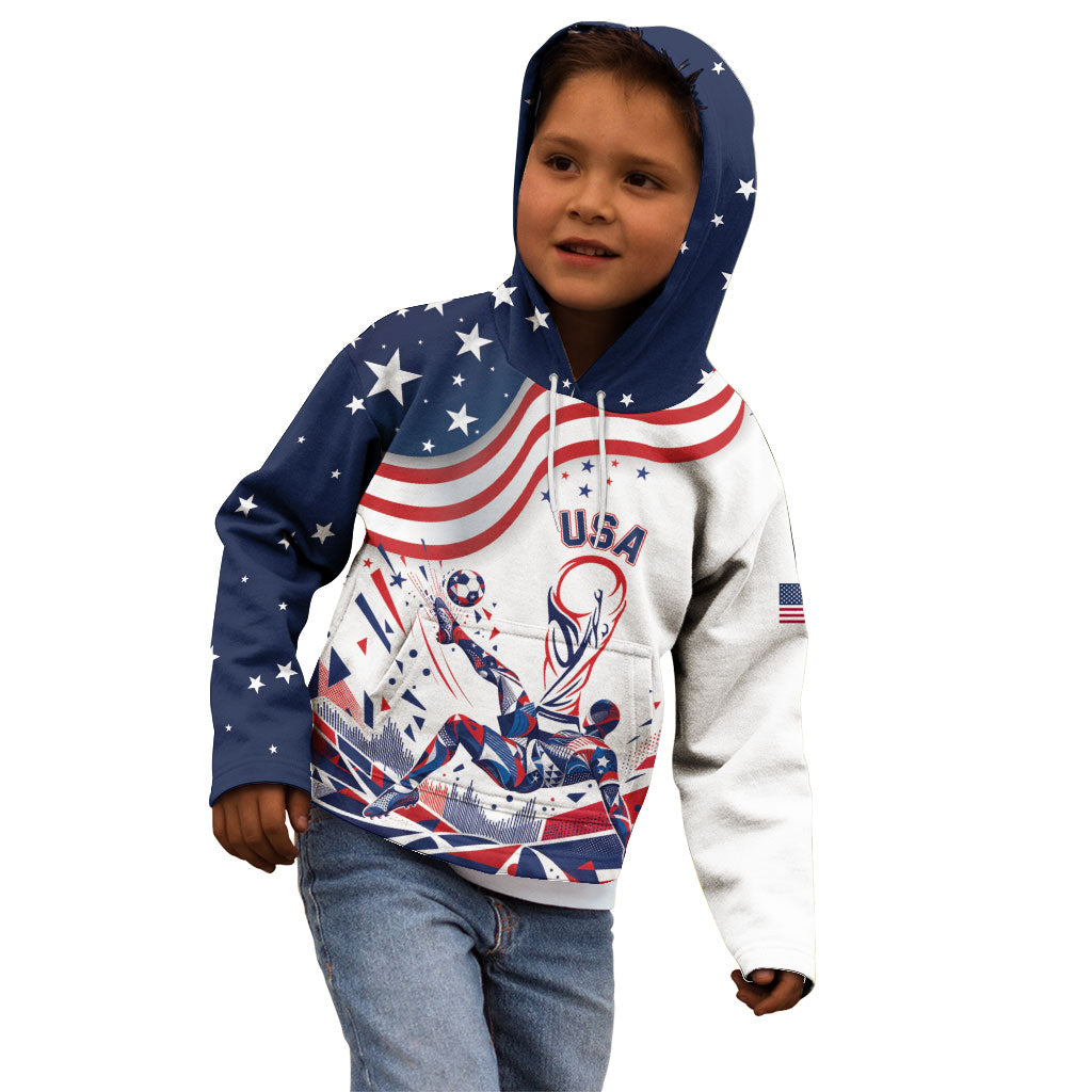 Personalized Soccer USA Kid Hoodie US Dynamic Stylized