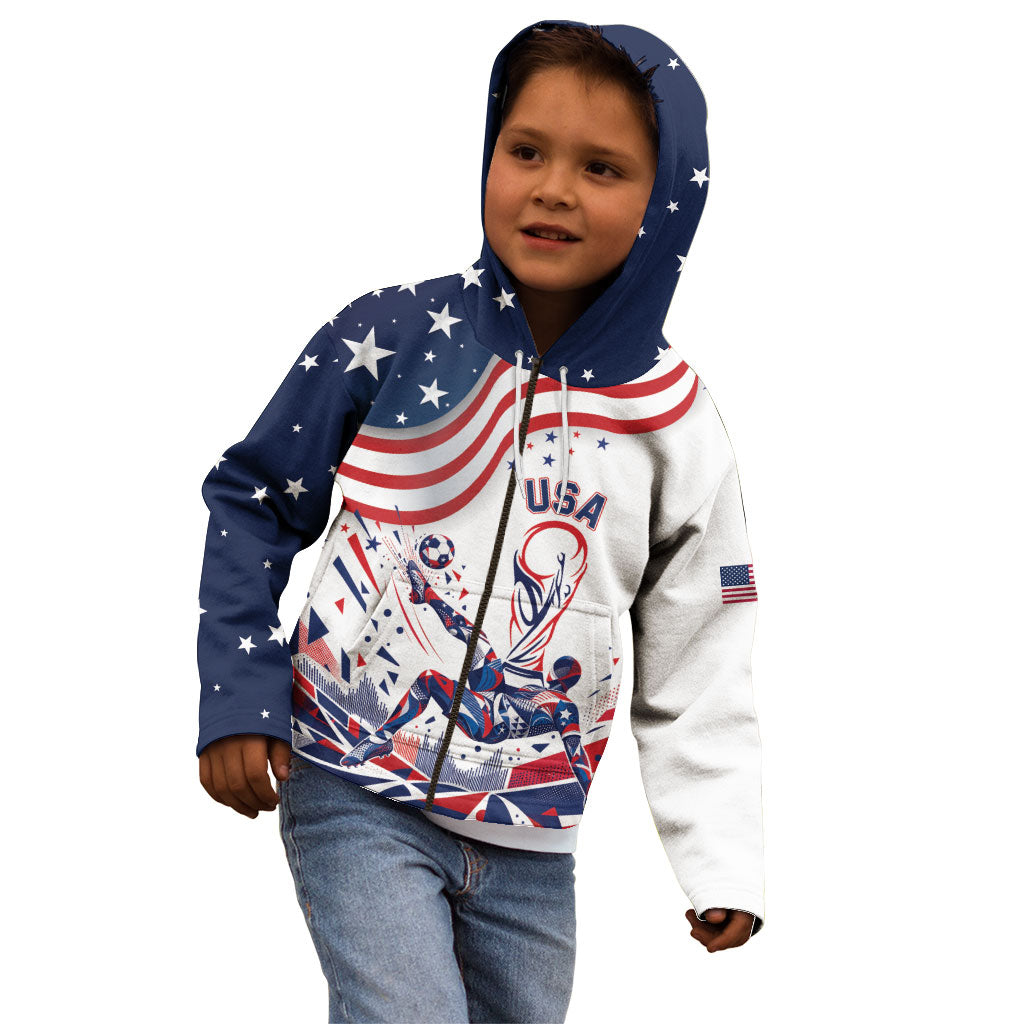Personalized Soccer USA Kid Hoodie US Dynamic Stylized