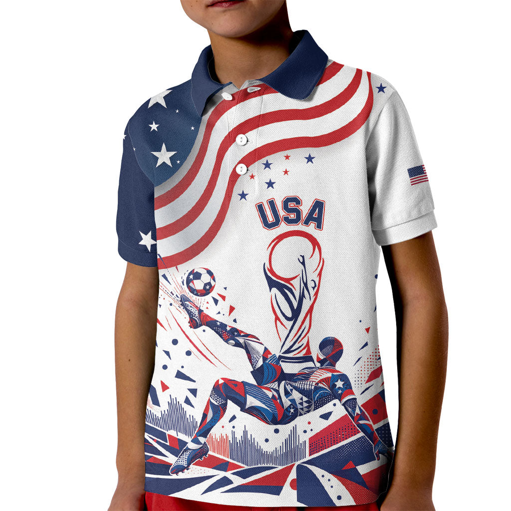 Personalized Soccer USA Kid Polo Shirt US Dynamic Stylized