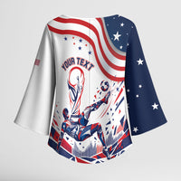 Personalized Soccer USA Kimono Sleeve Blouse US Dynamic Stylized