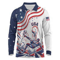 Personalized Soccer USA Long Sleeve Polo Shirt US Dynamic Stylized