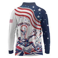 Personalized Soccer USA Long Sleeve Polo Shirt US Dynamic Stylized