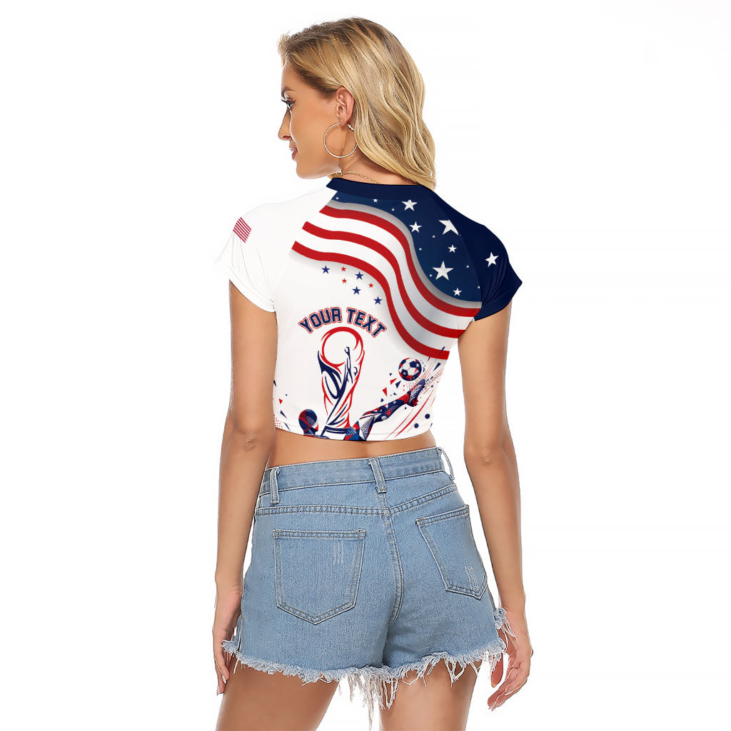 Personalized Soccer USA Raglan Cropped T Shirt US Dynamic Stylized