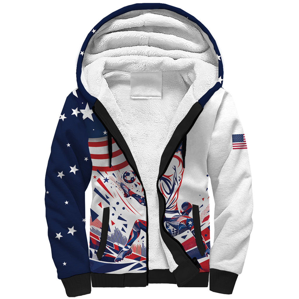 Personalized Soccer USA Sherpa Hoodie US Dynamic Stylized