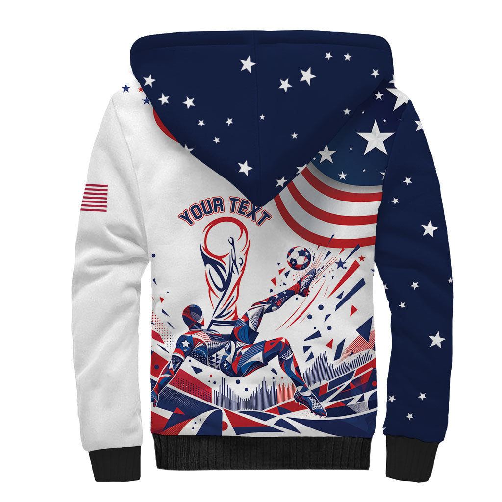 Personalized Soccer USA Sherpa Hoodie US Dynamic Stylized