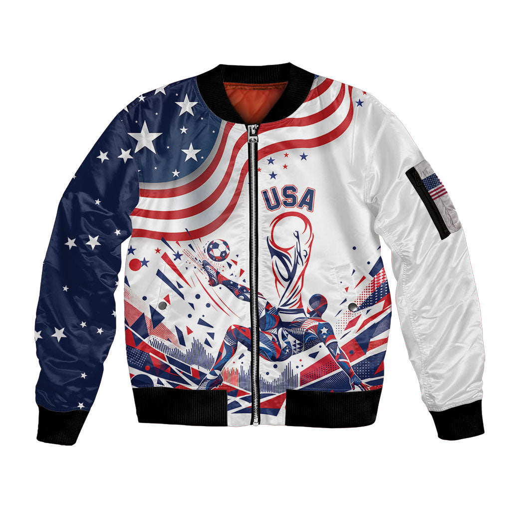 Personalized Soccer USA Sleeve Zip Bomber Jacket US Dynamic Stylized