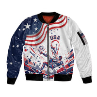 Personalized Soccer USA Sleeve Zip Bomber Jacket US Dynamic Stylized