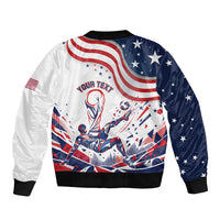 Personalized Soccer USA Sleeve Zip Bomber Jacket US Dynamic Stylized