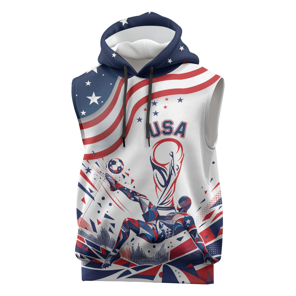 Personalized Soccer USA Sleeveless Hoodie US Dynamic Stylized