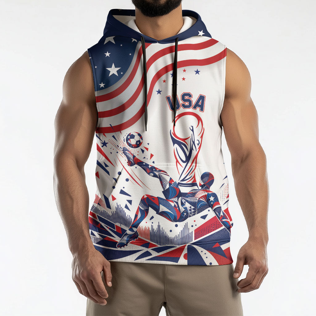 Personalized Soccer USA Sleeveless Hoodie US Dynamic Stylized