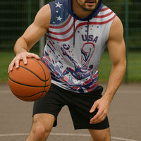 Personalized Soccer USA Sleeveless Hoodie US Dynamic Stylized