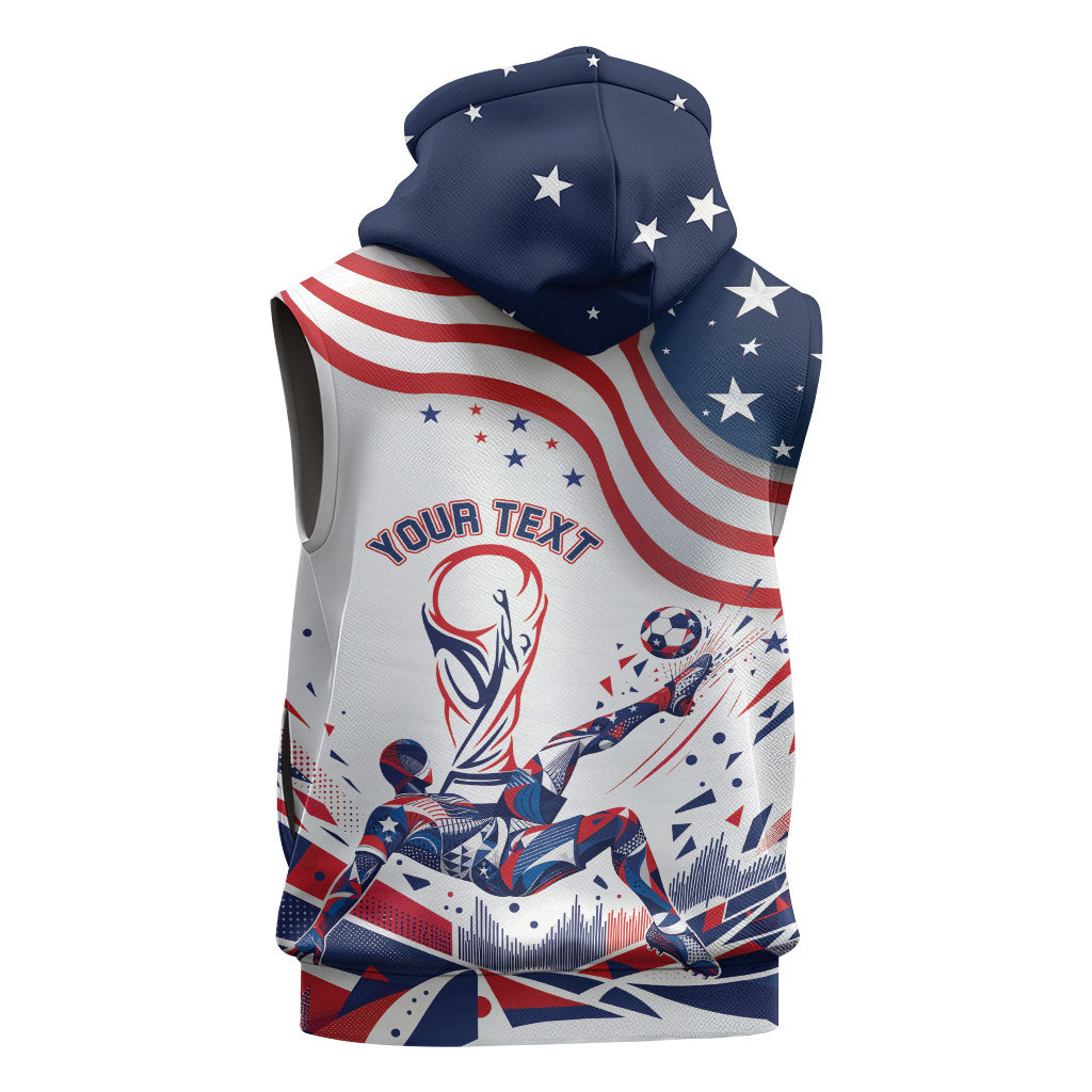 Personalized Soccer USA Sleeveless Zip Hoodie US Dynamic Stylized