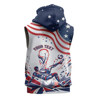Personalized Soccer USA Sleeveless Zip Hoodie US Dynamic Stylized