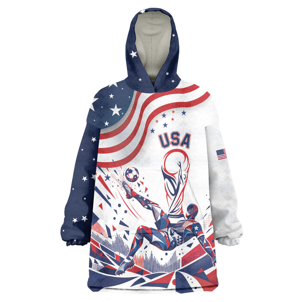 Personalized Soccer USA Wearable Blanket Hoodie US Dynamic Stylized