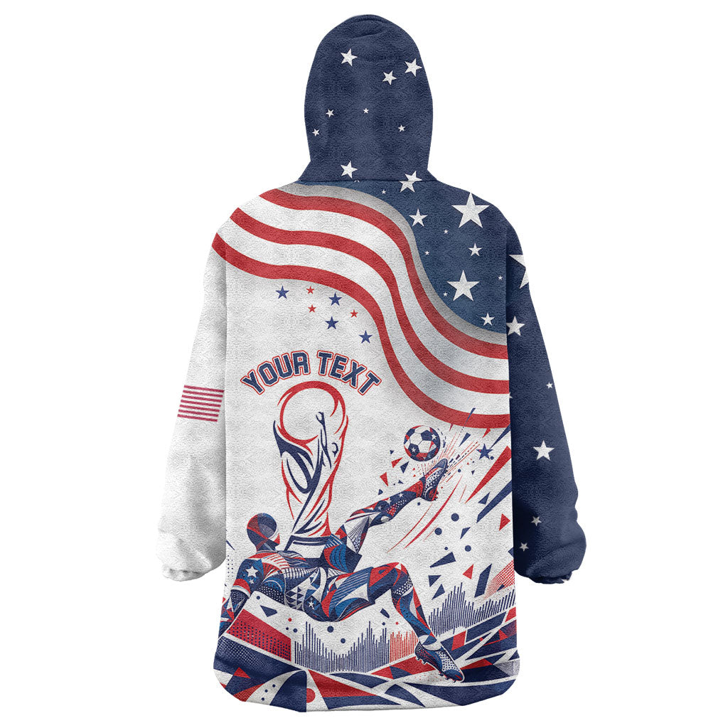 Personalized Soccer USA Wearable Blanket Hoodie US Dynamic Stylized