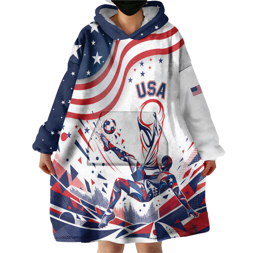 Personalized Soccer USA Wearable Blanket Hoodie US Dynamic Stylized
