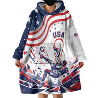 Personalized Soccer USA Wearable Blanket Hoodie US Dynamic Stylized