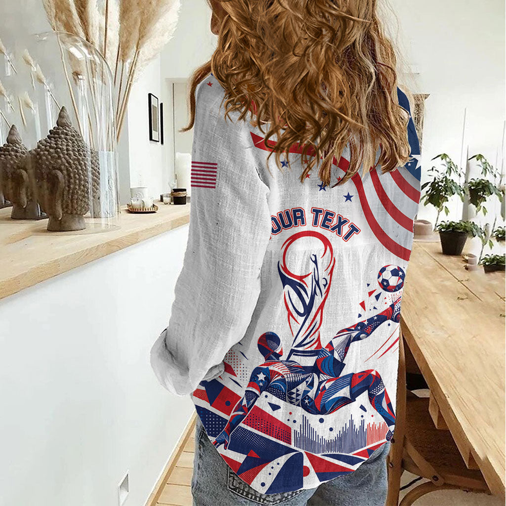 Personalized Soccer USA Women Casual Shirt US Dynamic Stylized
