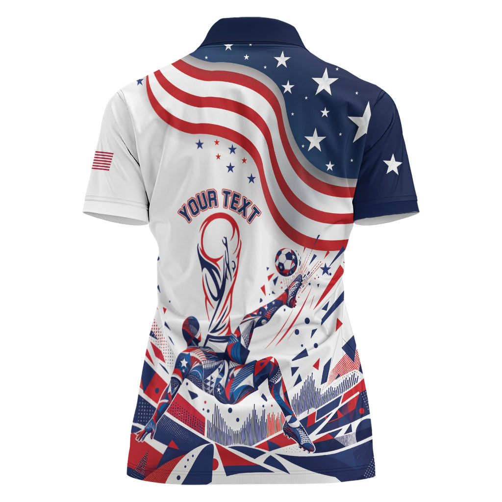 Personalized Soccer USA Women Polo Shirt US Dynamic Stylized