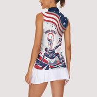 Personalized Soccer USA Women Sleeveless Polo Shirt US Dynamic Stylized