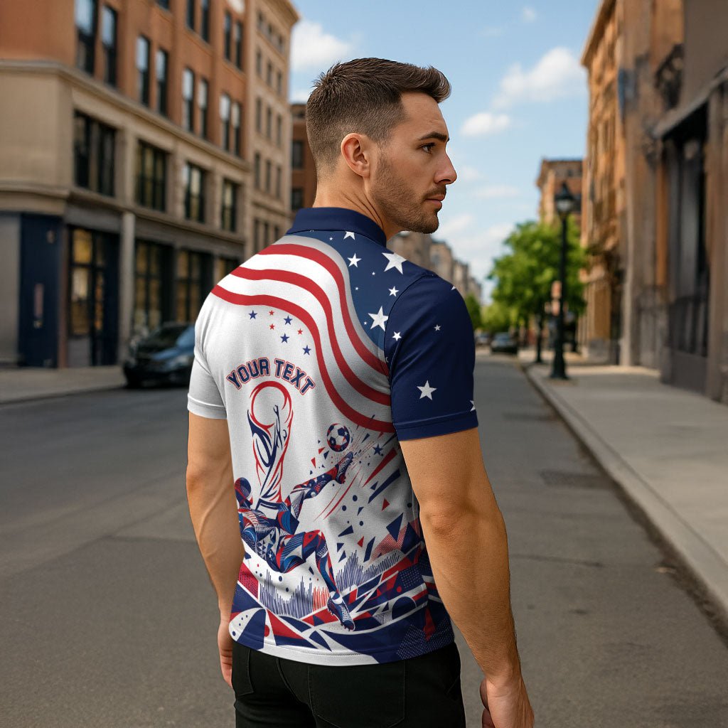 Personalized Soccer USA Zipper Polo Shirt US Dynamic Stylized