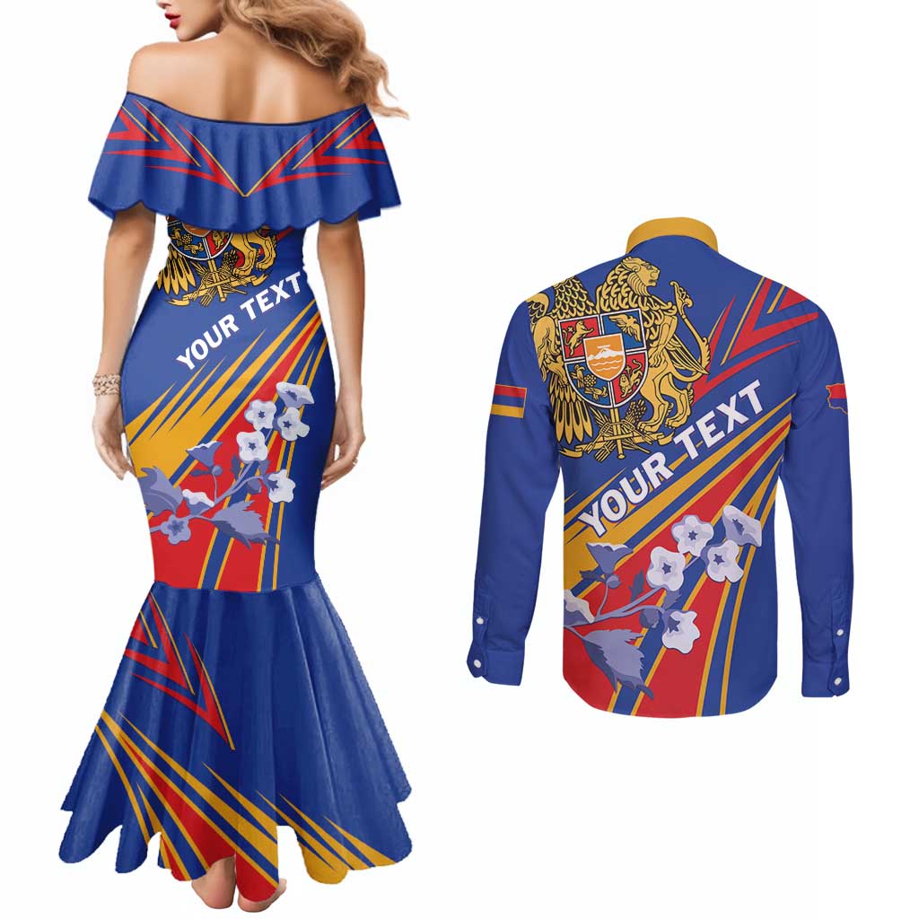 Armenia Couples Matching Mermaid Dress and Long Sleeve Button Shirt Mek Azg Mek Mshakouyt