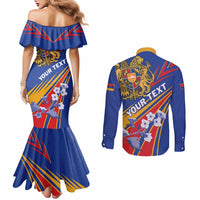 Armenia Couples Matching Mermaid Dress and Long Sleeve Button Shirt Mek Azg Mek Mshakouyt