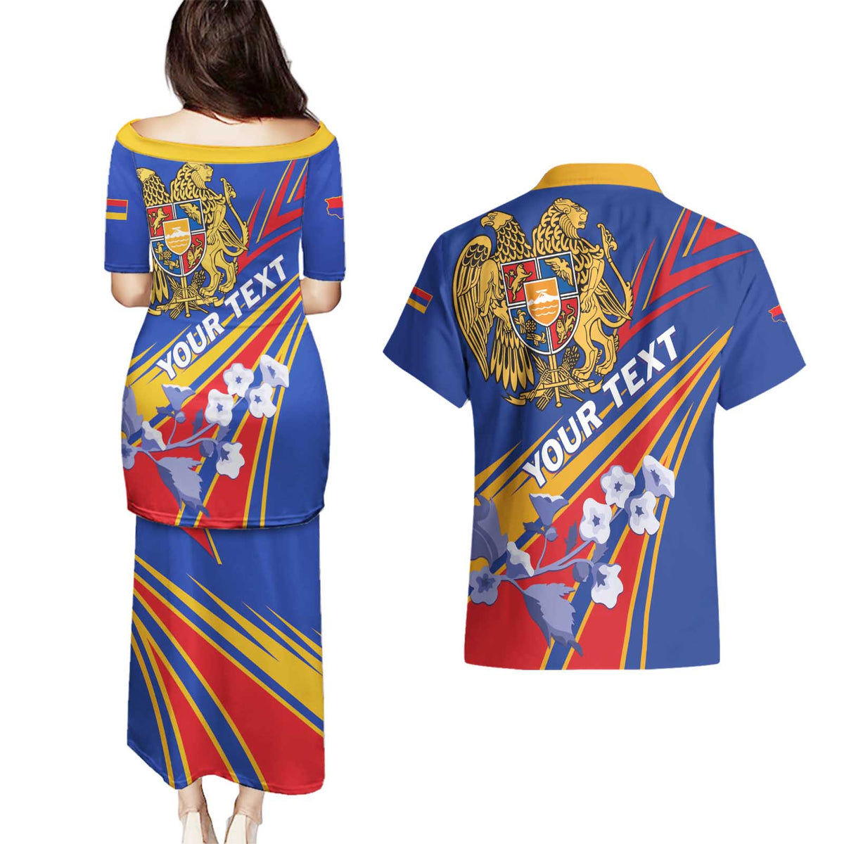 Armenia Couples Matching Puletasi and Hawaiian Shirt Mek Azg Mek Mshakouyt - Wonder Print Shop