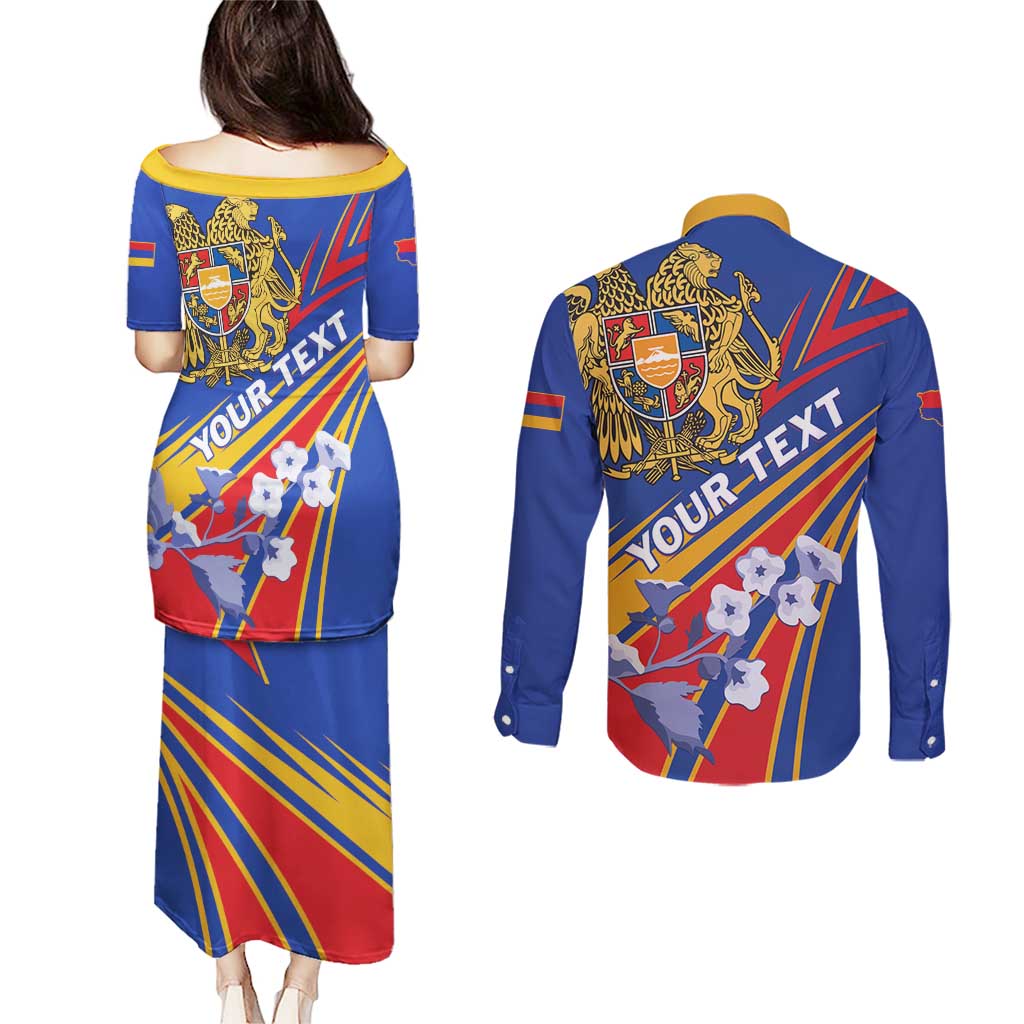 Armenia Couples Matching Puletasi and Long Sleeve Button Shirt Mek Azg Mek Mshakouyt - Wonder Print Shop