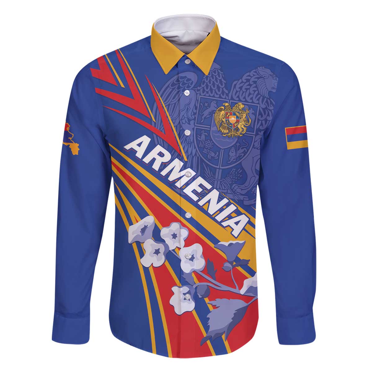 Armenia Family Matching Off The Shoulder Long Sleeve Dress and Hawaiian Shirt Mek Azg Mek Mshakouyt - Wonder Print Shop