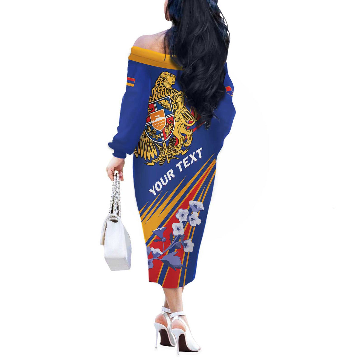 Armenia Off The Shoulder Long Sleeve Dress Mek Azg Mek Mshakouyt - Wonder Print Shop