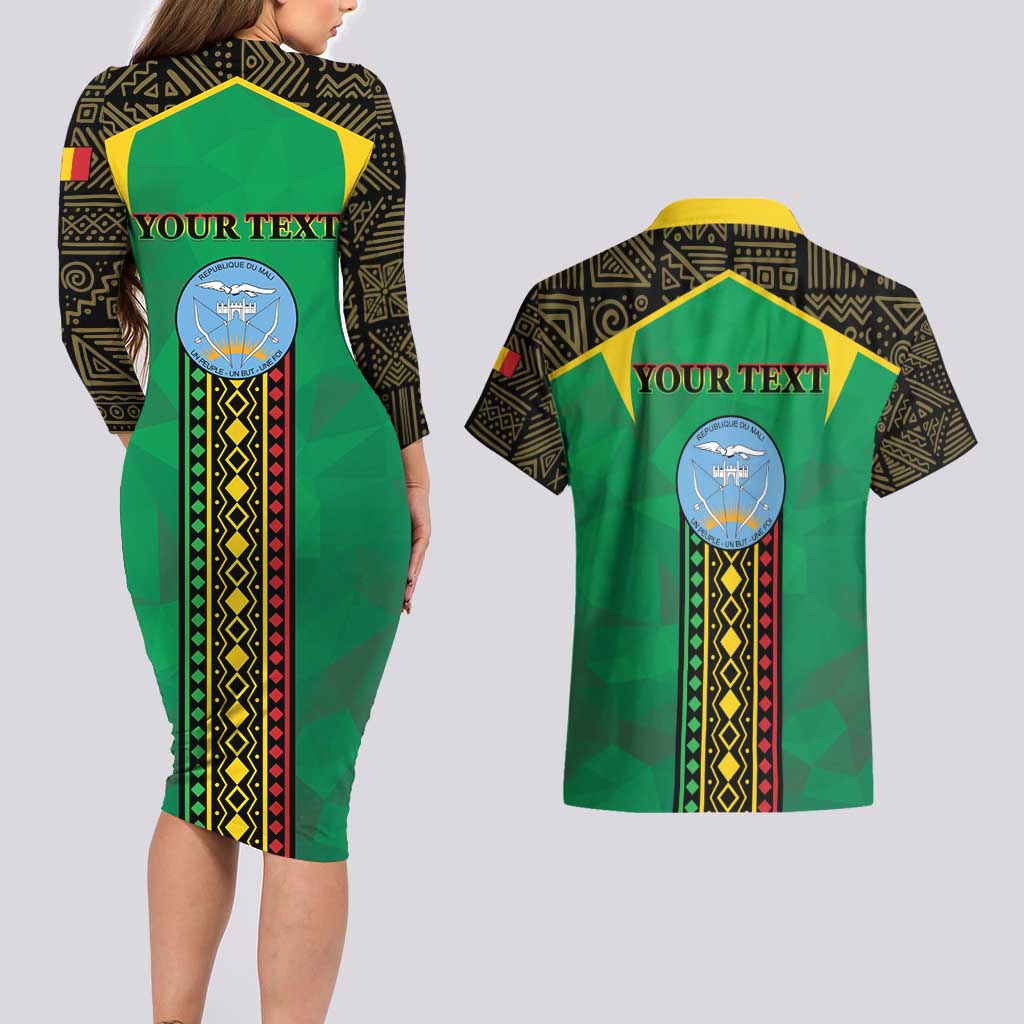 Mali Couples Matching Long Sleeve Bodycon Dress and Hawaiian Shirt Mali ka Fasojamana - Wonder Print Shop
