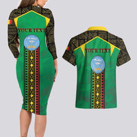 Mali Couples Matching Long Sleeve Bodycon Dress and Hawaiian Shirt Mali ka Fasojamana - Wonder Print Shop